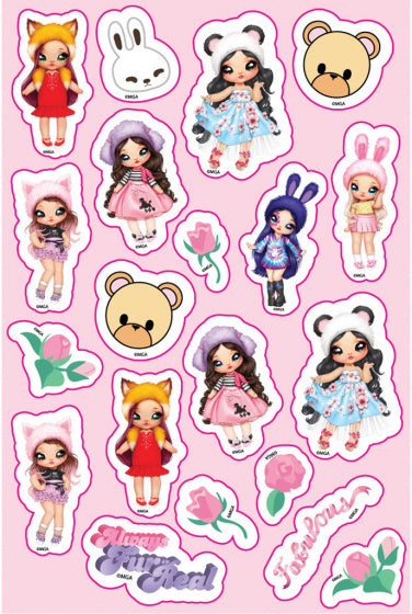 stickervel Suprise meisjes 8 x 12 cm lichtroze 5 stuks