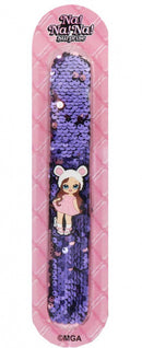 klaparmband pailletten paars/roze one-size