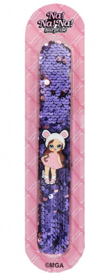 klaparmband pailletten paars/roze one-size