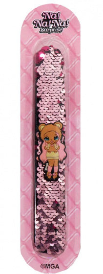 klaparmband pailletten paars/roze one-size