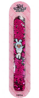 klaparmband pailletten paars/roze one-size