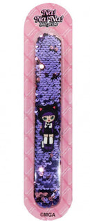 klaparmband pailletten paars/roze one-size