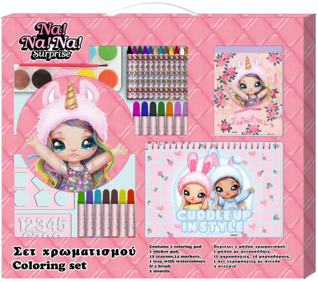 kleurset meisjes 54 x 47 cm roze 31-delig