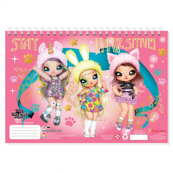 schetsblok Na!Na!Na! A4 roze 30 pagina's