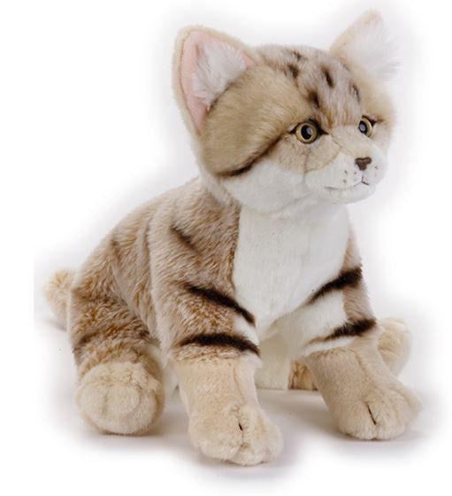 knuffelkat zand junior 33 cm pluche beige