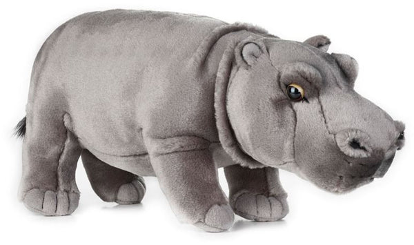 knuffelnijlpaard junior 31 cm pluche grijs