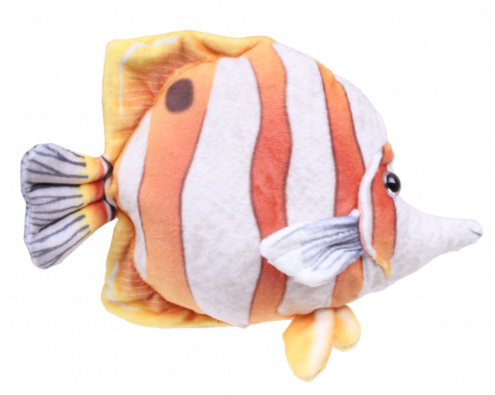 knuffelvis Tropical 21 cm pluche oranje/wit