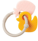 bijtring aardbei & eend junior 5 x 10 cm siliconen grijs