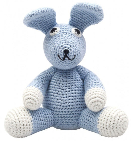 knuffeldier konijn gehaakt 20 cm blauw