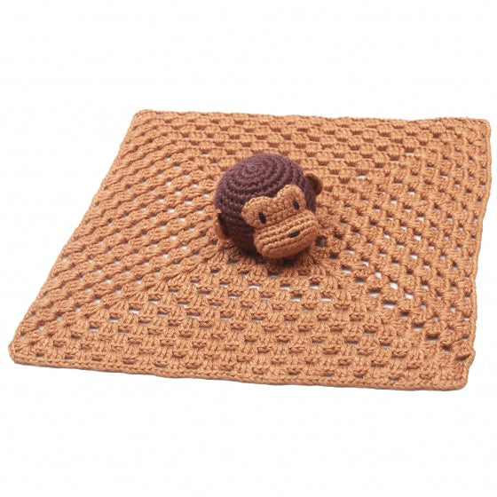 knuffeldoekje aap gehaakt 10 cm bruin