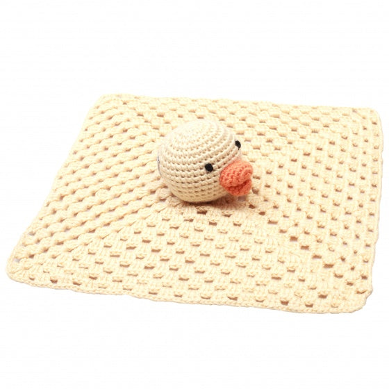 knuffeldoekje eend gehaakt 10 cm beige