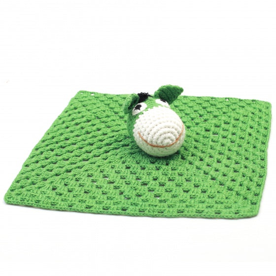 knuffeldoekje ezel gehaakt 10 cm groen