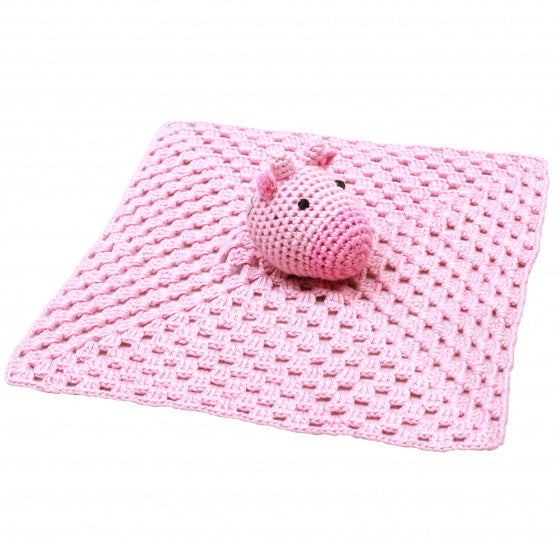 knuffeldoekje giraffe gehaakt 10 cm roze
