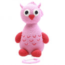 muziekdoosje uil gehaakt 20 cm roze