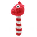 rammelaar dino gehaakt 14 cm rood