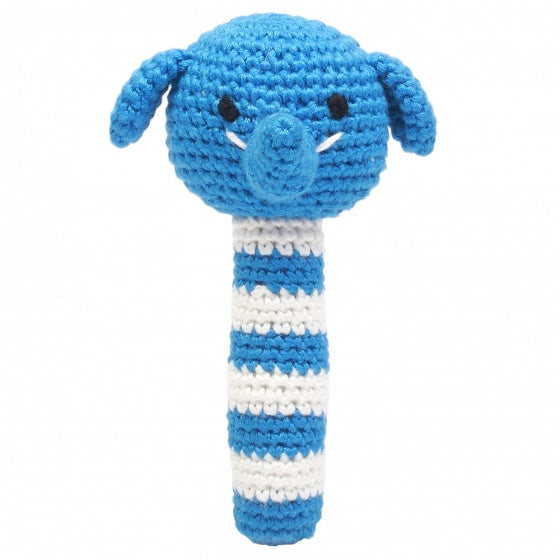 rammelaar olifant gehaakt 14 cm blauw