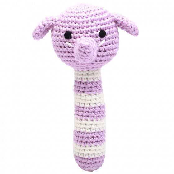 rammelaar olifant gehaakt 14 cm roze
