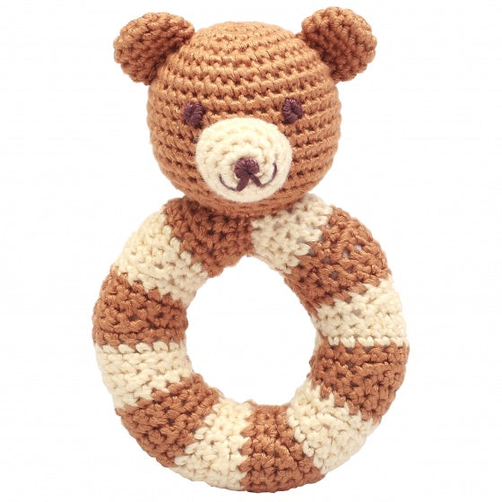 ringrammelaar beer gehaakt 14 cm bruin