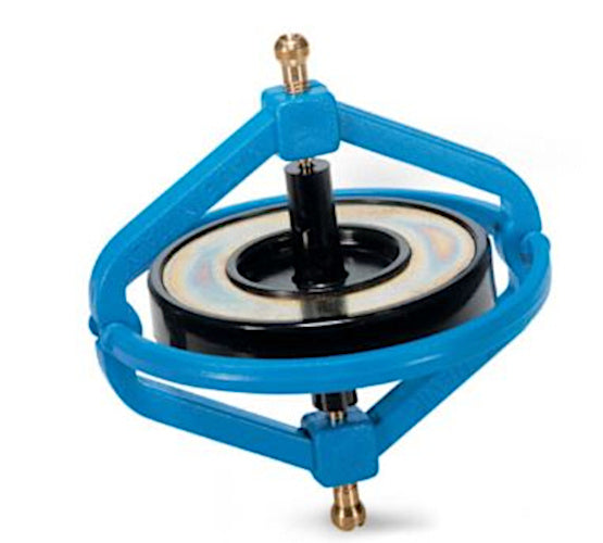 gyroscoop Wonder junior 7,5 cm staal blauw 2-delig