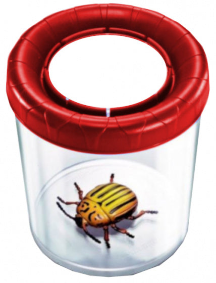 insectenpot junior 10 x 10 cm transparant/rood