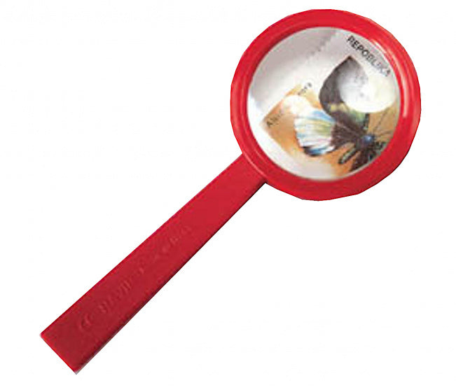 vergrootglas junior 13,5 x 5,5 cm rood