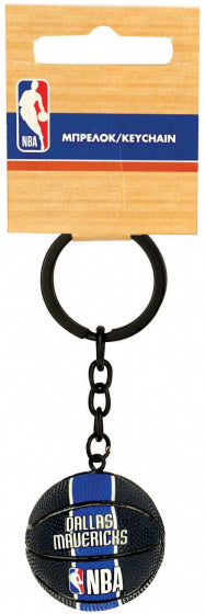 sleutelhanger basketbal 9,4 cm staal donkerblauw