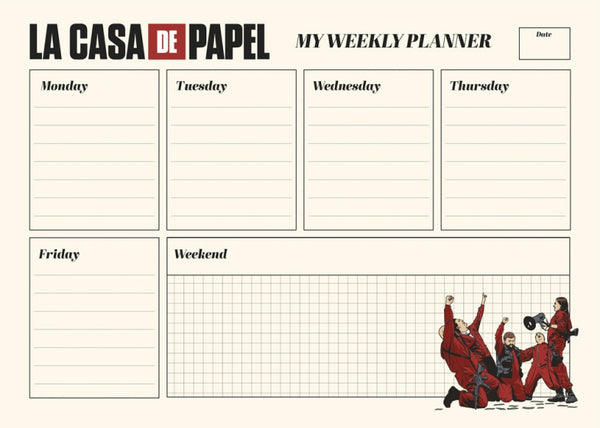 weekplanner A4 papier wit 54 vellen