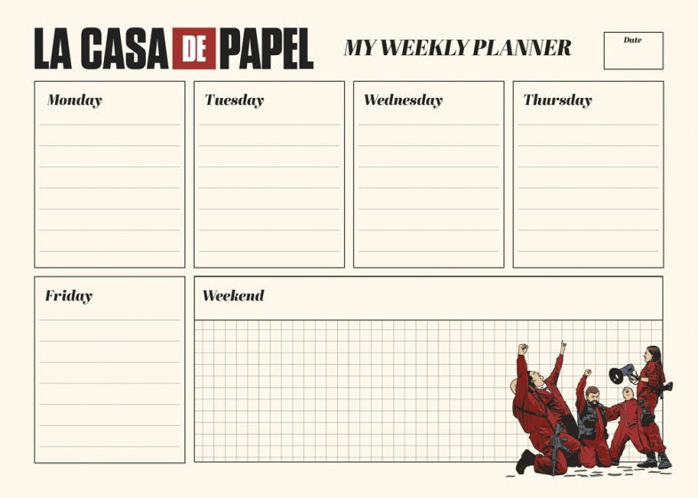 weekplanner A4 papier wit 54 vellen
