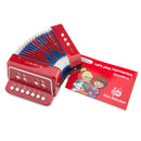 accordeon met muziekboek junior 19 cm rood