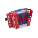 accordeon met muziekboek junior 19 cm rood