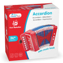 accordeon met muziekboek junior 19 cm rood