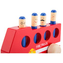 brandweerauto junior 18 cm hout rood 9-delig