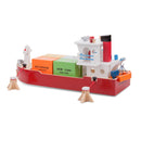 containerboot Havenlijn 60 cm hout rood 3-delig