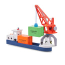 containerkraan Havenlijn junior 48 cm hout rood