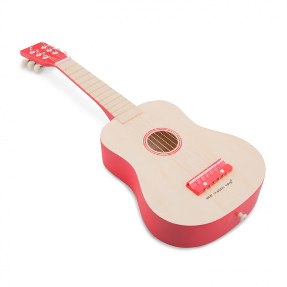 gitaar De Luxe junior 64 cm lichtbruin/rood