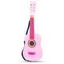 gitaar 60 cm junior hout roze 4-delig