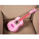gitaar 60 cm junior hout roze 4-delig