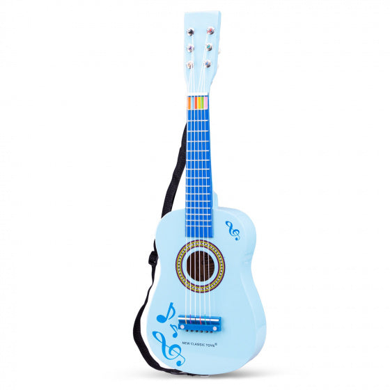 gitaar Muzieknoten 60 cm junior hout blauw 4-delig