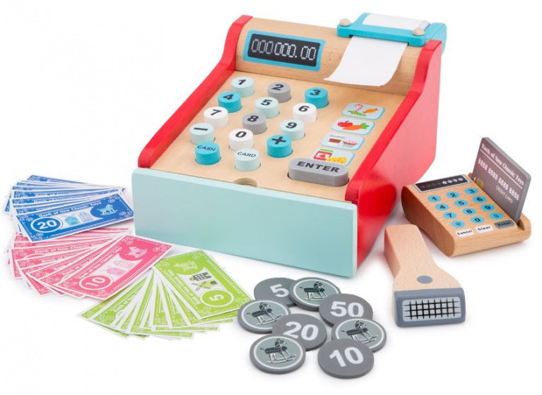 kassa junior 20 x 16,5 cm hout/papier 43-delig