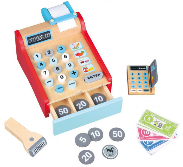 kassa junior 20 x 16,5 cm hout/papier 43-delig