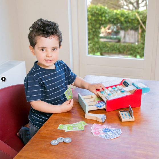 kassa junior 20 x 16,5 cm hout/papier 43-delig