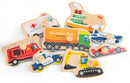 vormenpuzzel voertuigen junior hout 9-delig
