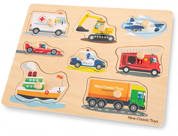 vormenpuzzel voertuigen junior hout 9-delig