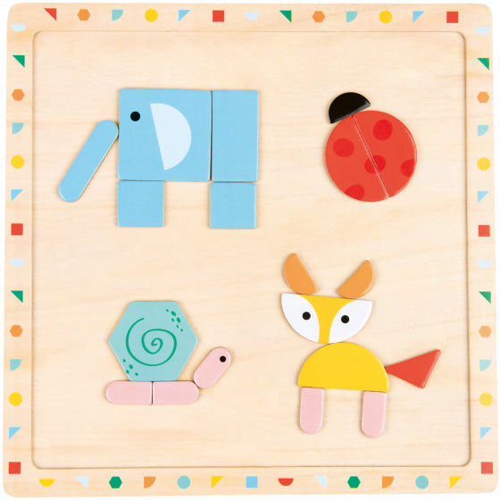 magneetpuzzel 30 x 30 cm hout naturel 4-delig