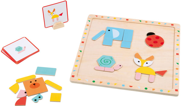 magneetpuzzel 30 x 30 cm hout naturel 4-delig