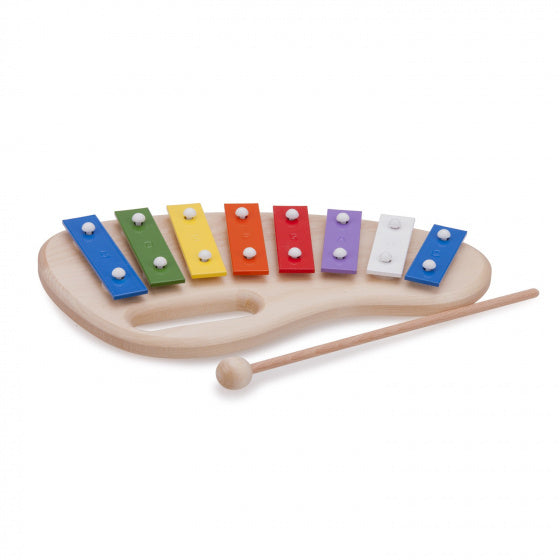 Metallofoon 8-toons 26 cm hout/staal 3-delig