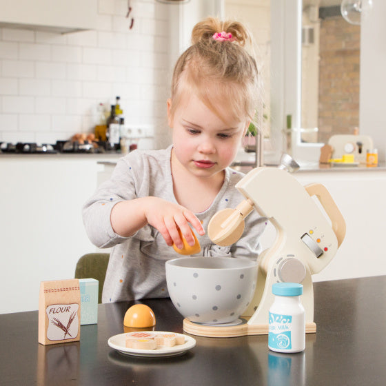 mixerset junior 20,8 x 18,2 cm hout bruin 7-delig