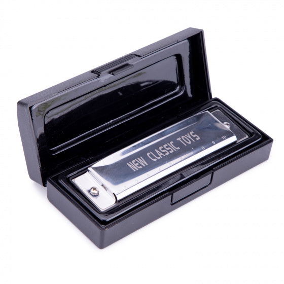 mondharmonica C 105 x 28 mm staal 10 gaten zilver