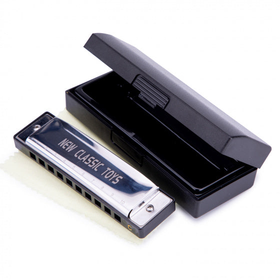 mondharmonica C 105 x 28 mm staal 10 gaten zilver