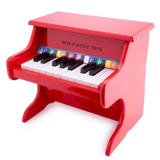 piano 18 toetsen junior 32,5 cm hout rood
